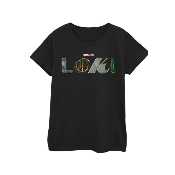 Marvel Womens/Ladies Loki Logo Bomull T-shirt M Svart Black M