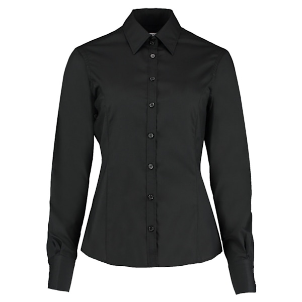 Kustom Kit Dam/Damer Skräddarsydd Långärmad Business Blus Black 26 UK
