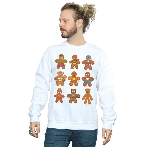 Marvel Mens Avengers Christmas Gingerbread Sweatshirt 4XL Vit White 4XL
