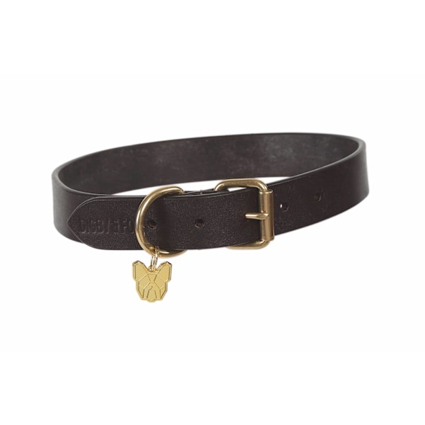 Digby & Fox Platt Läder Hundhalsband L - Halsomkrets: 44,5cm-52cm Brown L - Neckline: 17.5in-20.5in