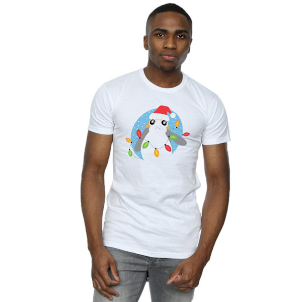 Star Wars The Last Jedi Porg Julbelysning T-shirt för män 4XL White 4XL