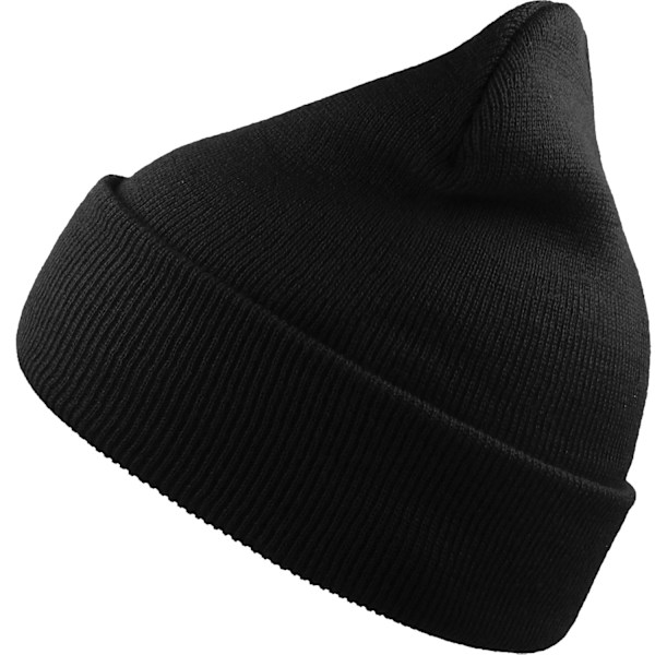 Atlantis Unisex Vuxen Vind Återvunnen Cuffad Mössa En Storlek Svart Black One Size
