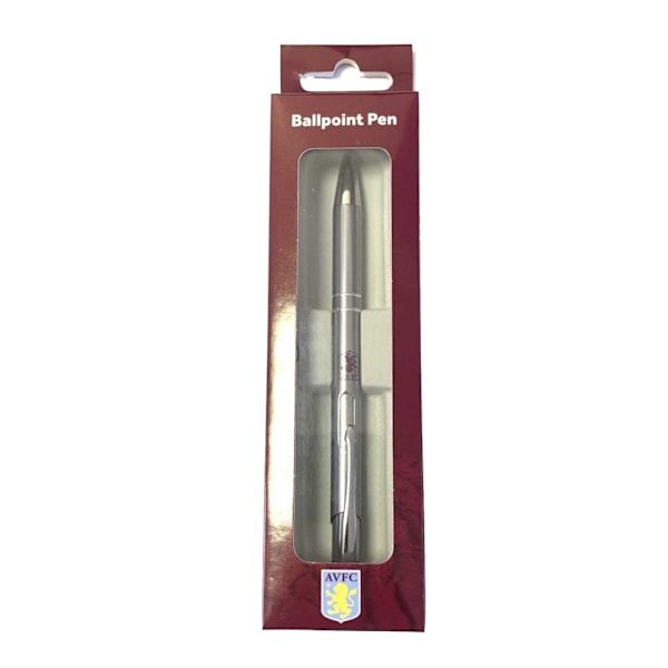 Aston Villa FC Crest Kulspetspenna Storlek Silver Silver One Size