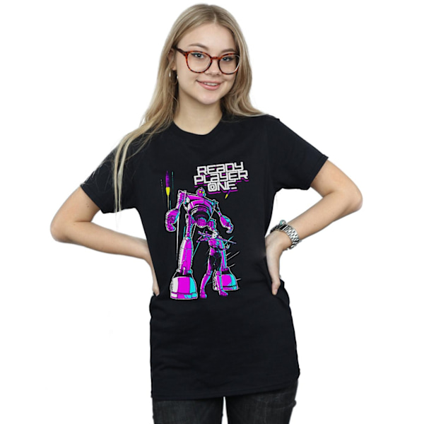 Ready Player One Dam/Damer Iron Giant Och Art3mis Bomullspojkvän T-Shirt Black 3XL