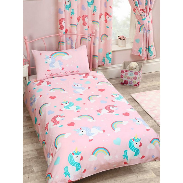 Sängkläder & Beyond Childrens/Kids I Believe In Unicorn Duvet Cove Pink Junior