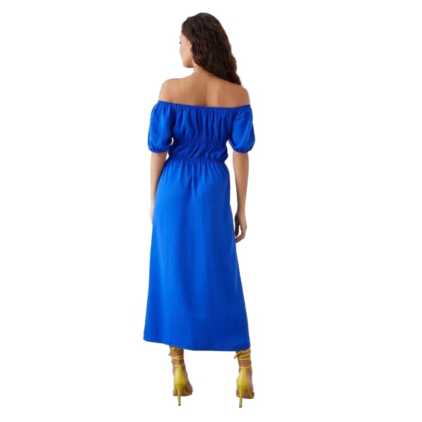 Dorothy Perkins Dam/Dam Bardot Petite Midi Dress 4 UK Blu Blue 4 UK
