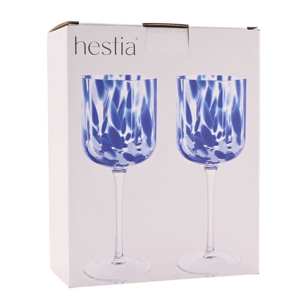 Hestia Vinglas med Sköldpaddsmönster (2-pack) One Size Blå Blue One Size