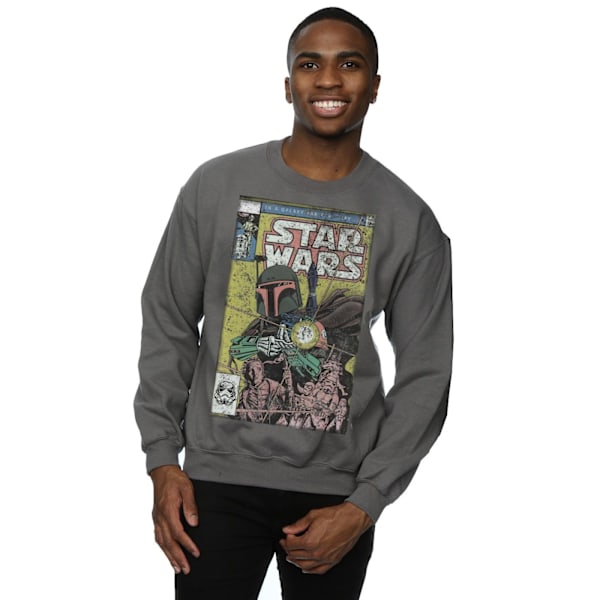 Star Wars Herr Boba Fett Comic Sweatshirt L Charcoal Charcoal L