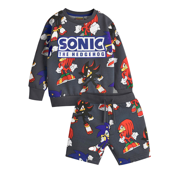 Sonic The Hedgehog Pojkar Sweatshirt och Shorts Set 6-7 År Grå Grey 6-7 Years