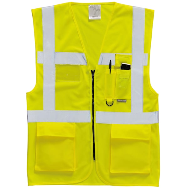 Portwest Hi Vis Executive / Manager Vest / Säkerhetskläder (2-pack) Yellow XL