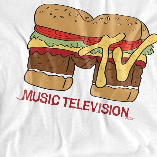 MTV Herr Hamburger Logotyp T-shirt S Vit White S