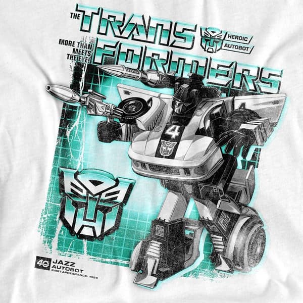 Transformers Herr Jazz Box 40-års T-shirt 4XL Vit White 4XL