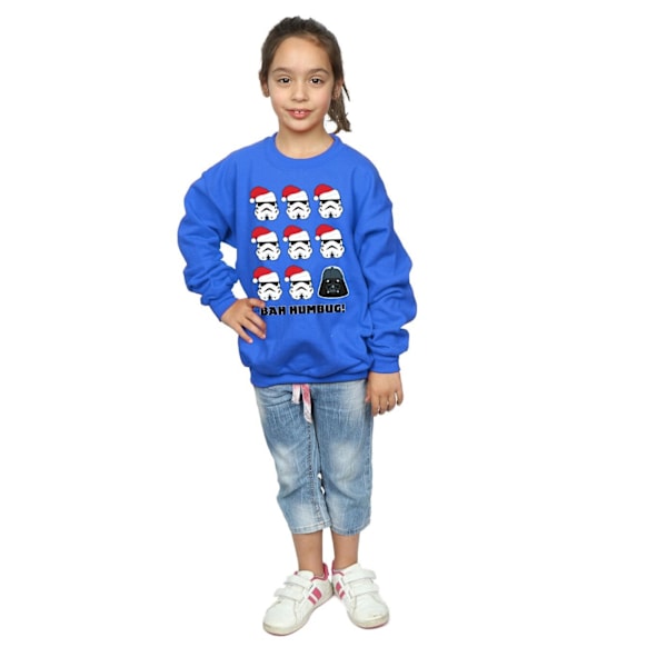 Star Wars Girls Christmas Humbug Sweatshirt 7-8 år Kunglig Blå Royal Blue 7-8 Years