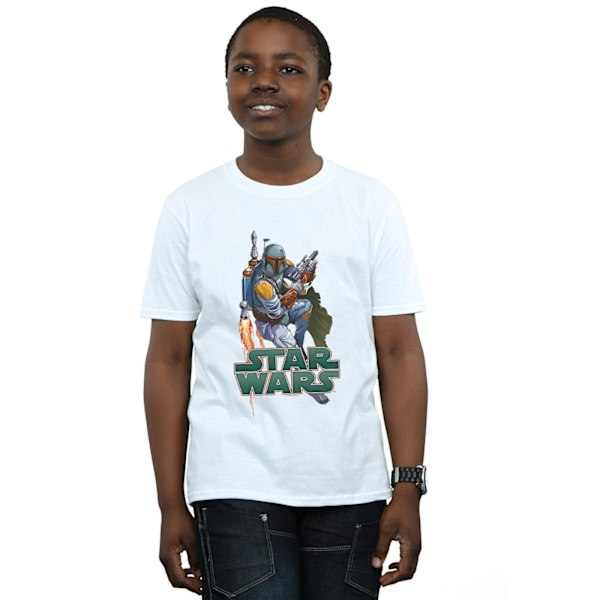 Star Wars Boys Boba Fett Fired Up T-shirt 9-11 år Vit White 9-11 Years