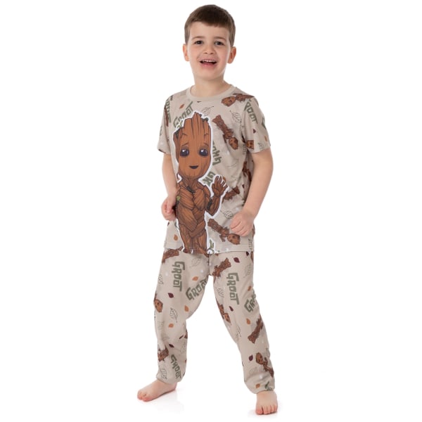 Guardians Of The Galaxy Boys I Am Groot All-Over Print Pyjamas S Brown 3-4 Years