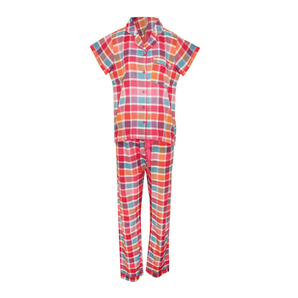 Forever Dreaming Pyjamas för Kvinnor/Dam med Knappar, Topp & Byxor Pink S