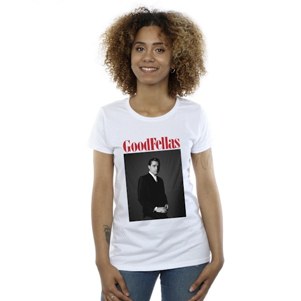 Goodfellas Dam/Dam Svart Och Vit Karaktär Bomull T-shirt White L