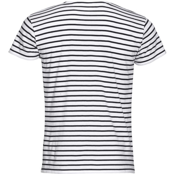 SOLS Herr Miles Randig kortärmad T-shirt S Vit/Navy White/Navy S