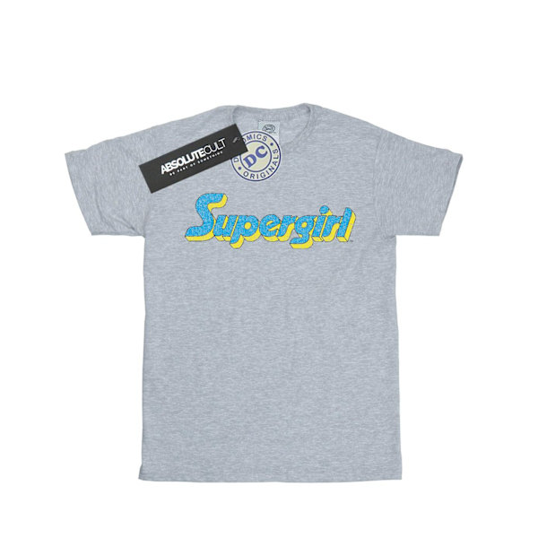 DC Comics Girls Supergirl Crackle Logo Bomull T-shirt 5-6 år Sports Grey 5-6 Years