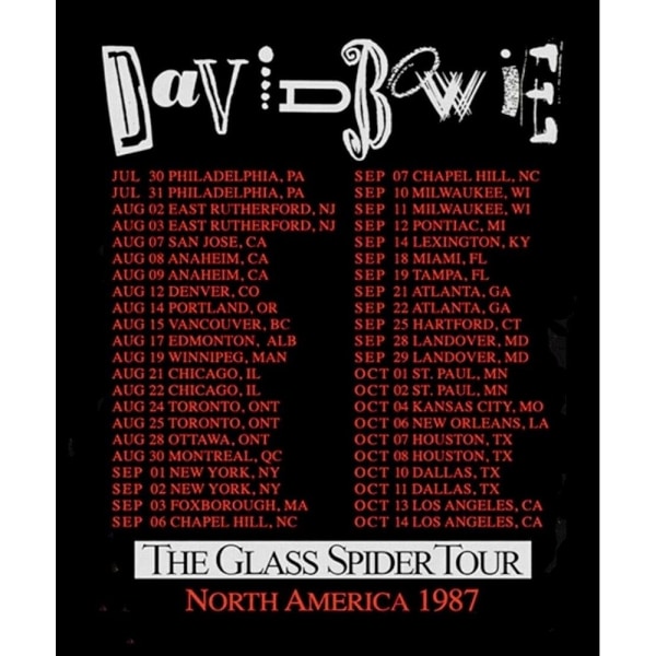 David Bowie Unisex Vuxen Glass Spider Tour Back Print T-Shirt S Black S