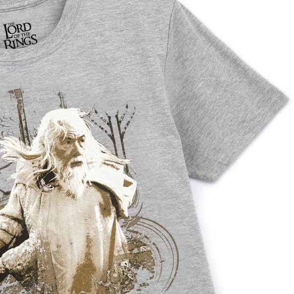 The Lord Of The Rings Herr Gandalf Heather T-shirt M Grå/Matt Guld Grey/Dull Gold M