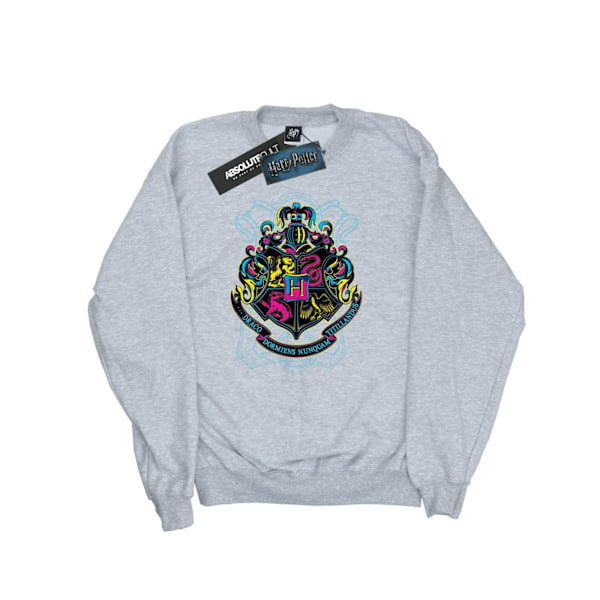 Harry Potter Neon Hogwarts Crest Sweatshirt för män, M, Sports Grey Sports Grey M