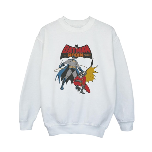 DC Comics Pojkar Batman Och Robin Sweatshirt 7-8 År Vit White 7-8 Years