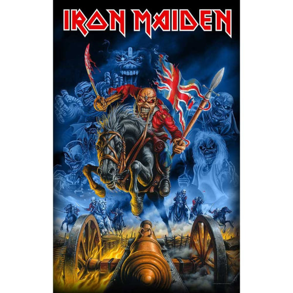 Iron Maiden England Textilaffisch 106cm x 70cm Svart/Blå Black/Blue 106cm x 70cm