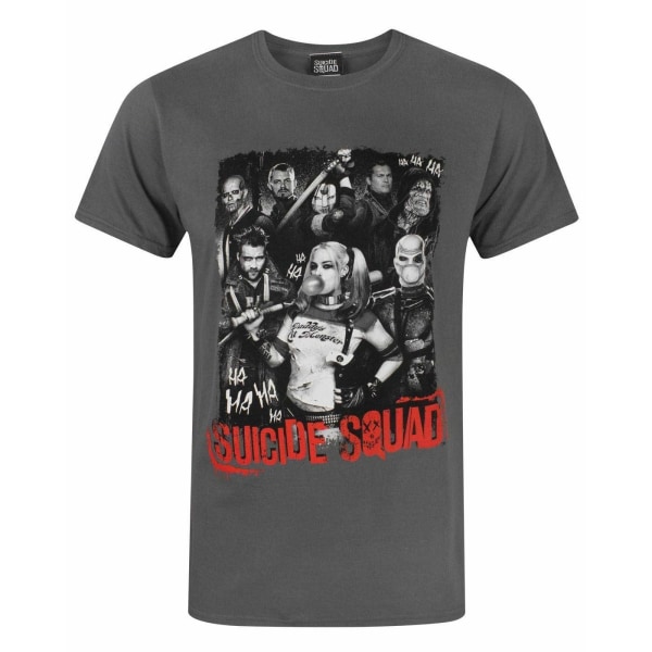 Suicide Squad T-shirt för män, gruppbild, L, kolgrå Charcoal L