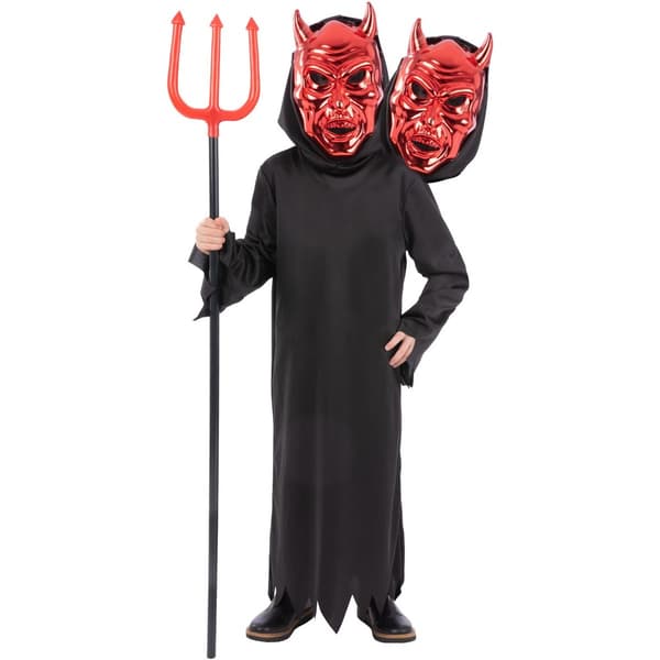 Smiffys Barn/Barn Demon Reaper 2-hövdat Kostym 7-9 År Black 7-9 Years
