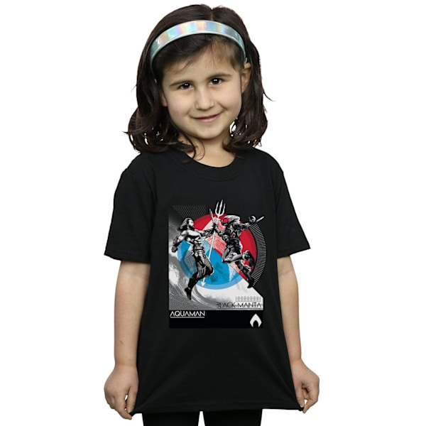 DC Comics Girls Aquaman Vs Black Manta Bomull T-shirt 12-13 År Black 12-13 Years