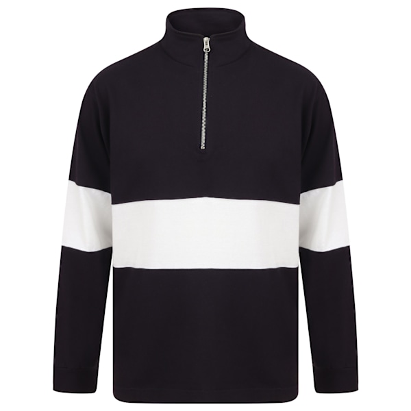 Front Row Unisex Vuxen Panelad Dragkedja Hals Topp M Marinblå/Vit Navy/White M