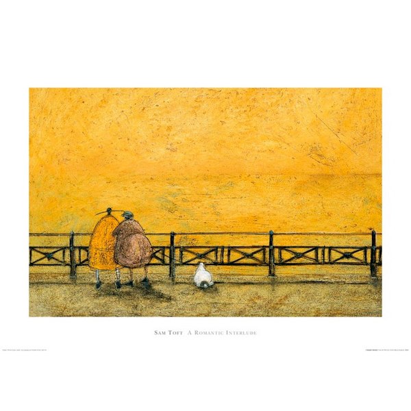 Sam Toft A Romantic Interlude Print 50cm x 70cm Gul Yellow 50cm x 70cm