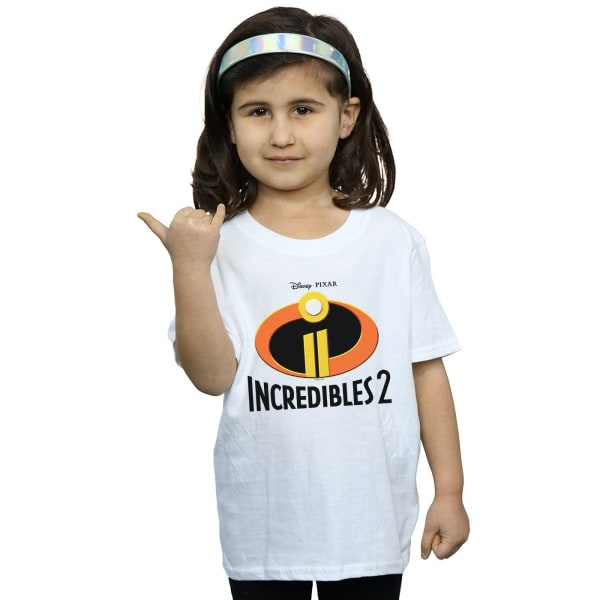 Disney Girls Incredibles 2 Emblem Logo Bomull T-shirt 3-4 år White 3-4 Years