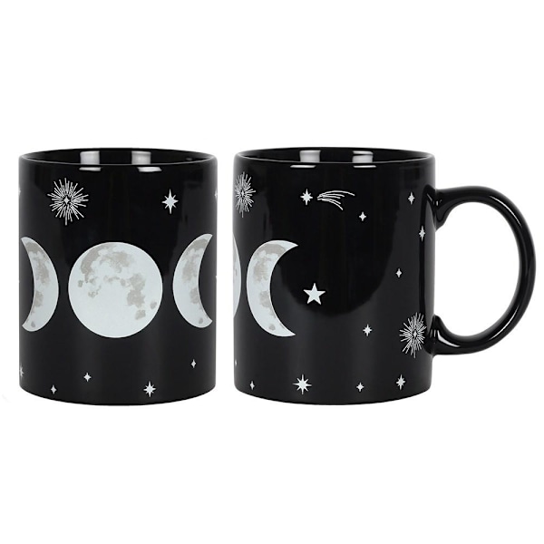 Something Different Triple Moon Mug En Storlek Svart/Vit Black/White One Size