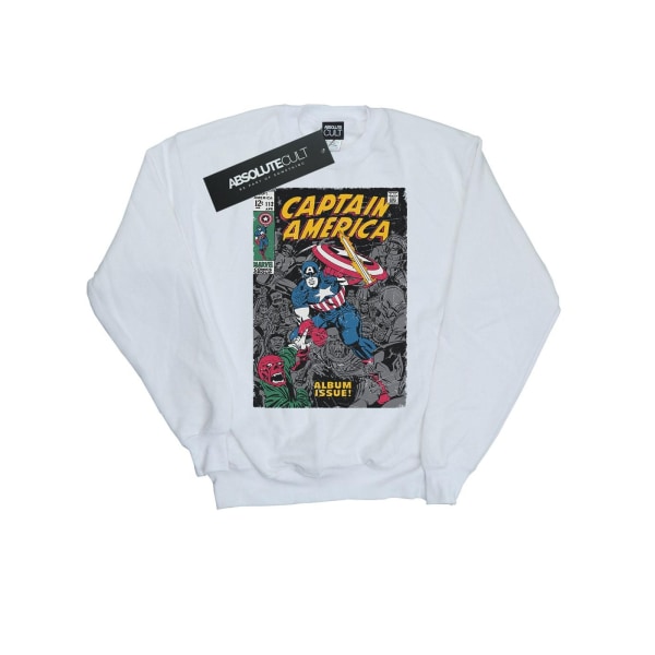 Marvel Mens Captain America Album Issue Cover Sweatshirt S Whit White S