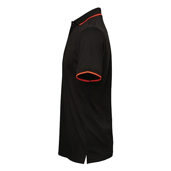 Premier Mens Coolchecker Contrast Pique Polo Shirt L Svart/Orange Black/Orange L