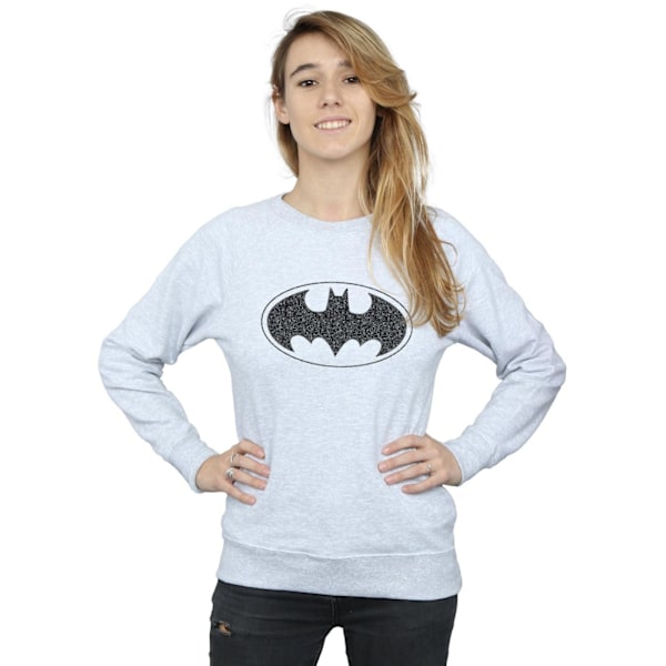 DC Comics Dam/Kvinnor Batman Enfärgad Logotyp Sweatshirt L Hea Heather Grey L