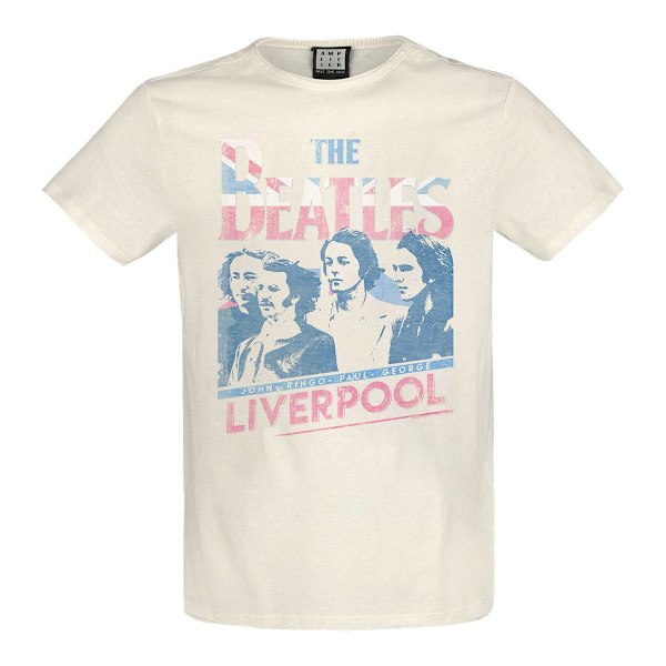 Amplified Unisex Vuxen Liverpool 2nd Edition The Beatles T-Shir Vintage White L