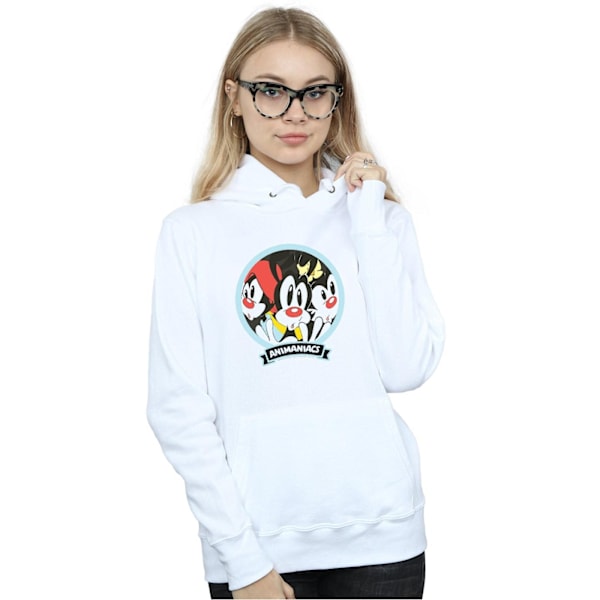 Animaniacs Dam/Kvinnor Fisheye Grupp Hoodie XL Vit White XL