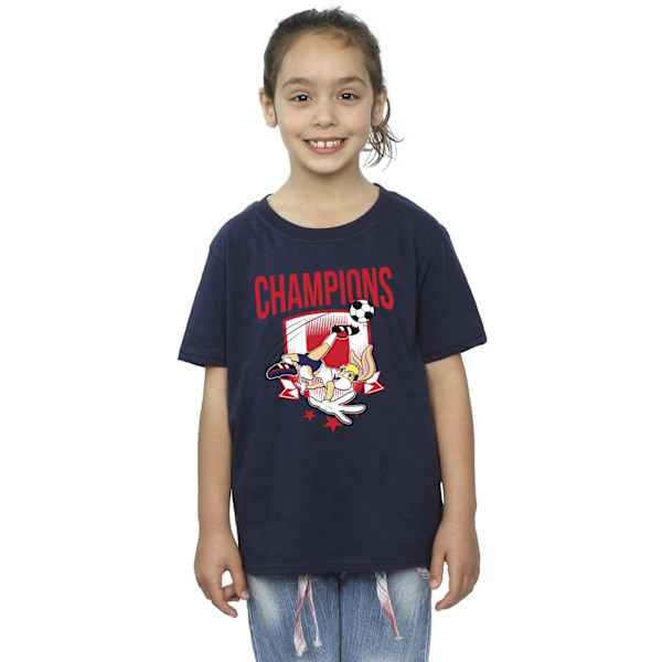 Looney Tunes Girls Lola Football Champions Bomull T-shirt 9-11 Navy Blue 9-11 Years