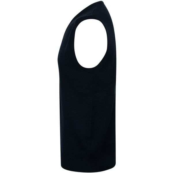 Henbury herr ärmlös 12 Gauge V-ringad fin stickad tröja 3XL Bl Black 3XL