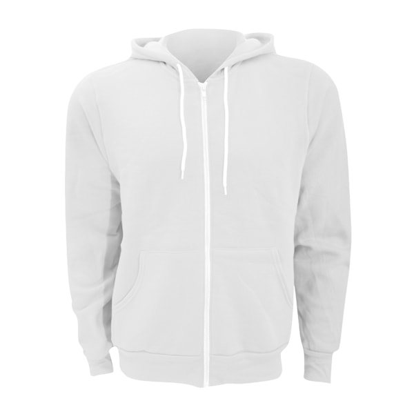 Canvas Unisex Dragkedja Polycotton Fleece Tröja med Huva / Luva White S