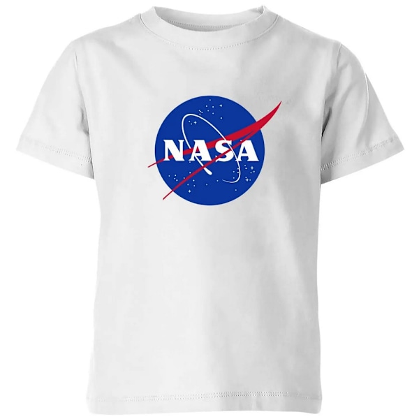 NASA Boys Insignia Logo Bomull T-shirt 5-6 år Vit White 5-6 Years