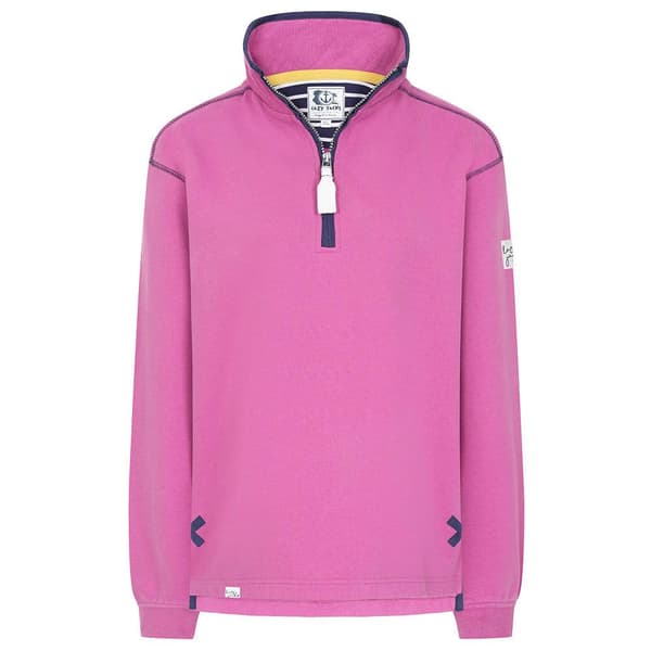 Lazy Jacks Dam/Dam Quarter Zip Sweatshirt XS Hallon Raspberry XS