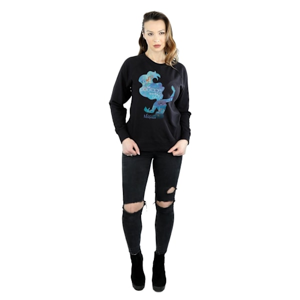 Disney Princess Dam/Damer Ariel Fylld Silhuett Sweatshirt Black M