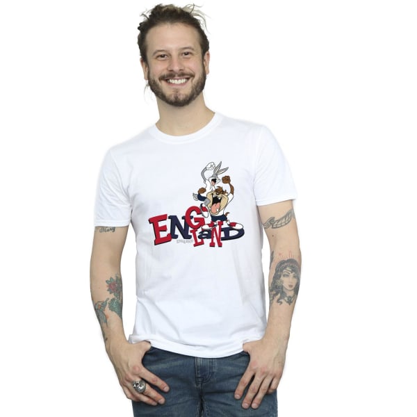 Looney Tunes Herr Bugs & Taz England T-shirt L Vit White L