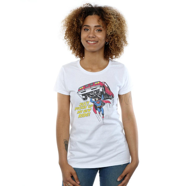 DC Comics Dam/Kvinnor Superman New Ride Bomull T-shirt XL Vit White XL