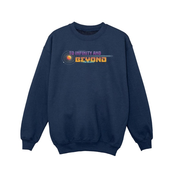 Disney Girls Lightyear Infinity And Beyond Text Sweatshirt 7-8 Navy Blue 7-8 Years