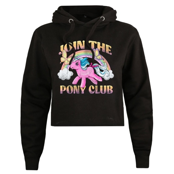 My Little Pony Damer/Damer Gå med i Pony Club Crop Hoodie 14 Black 14 UK